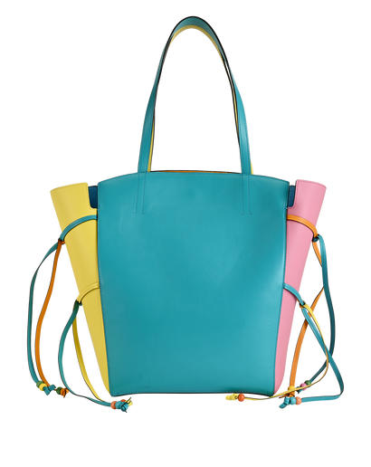 X Mira Mikati Clovelly Tote, £375, Handbags, Blue/Orange/Pink/Yellow, Leather, Front view